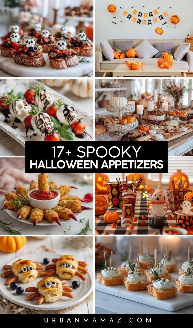 Creepy Halloween appetizers for a festive party table