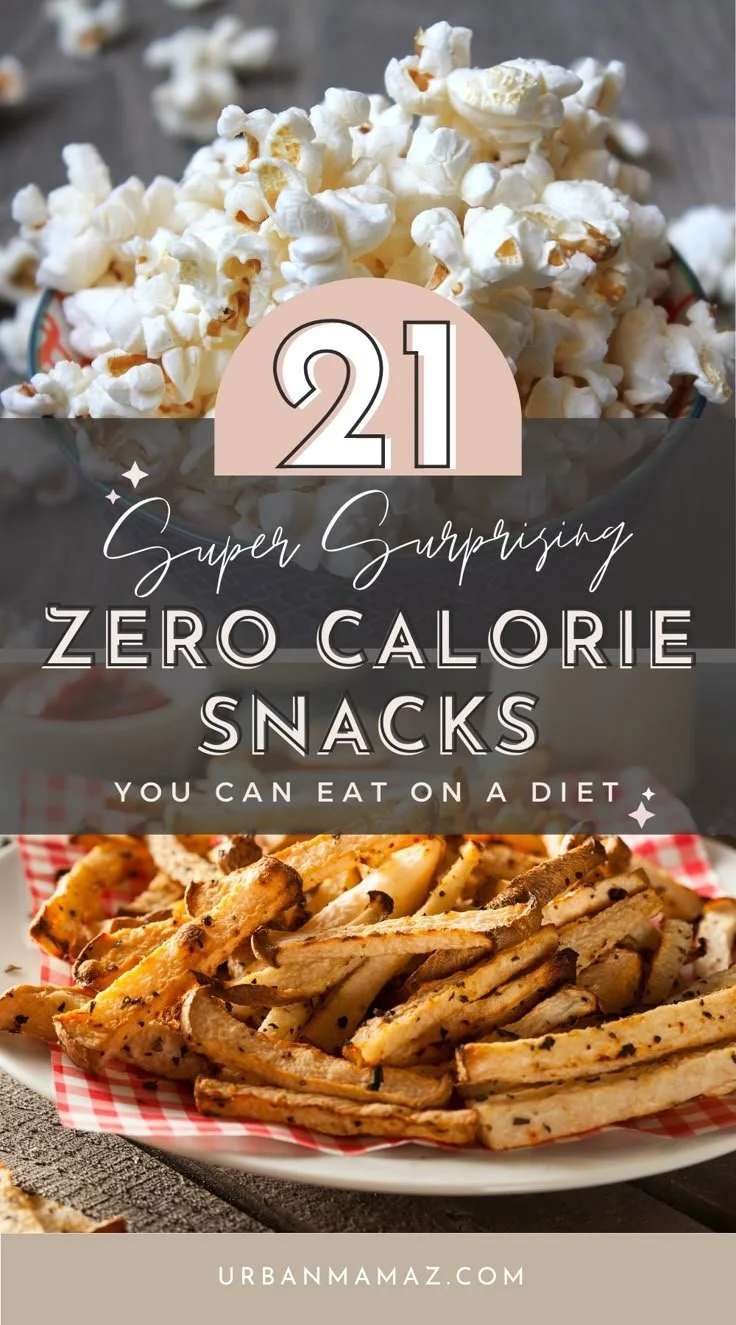Assorted zero calorie snacks for a healthy diet