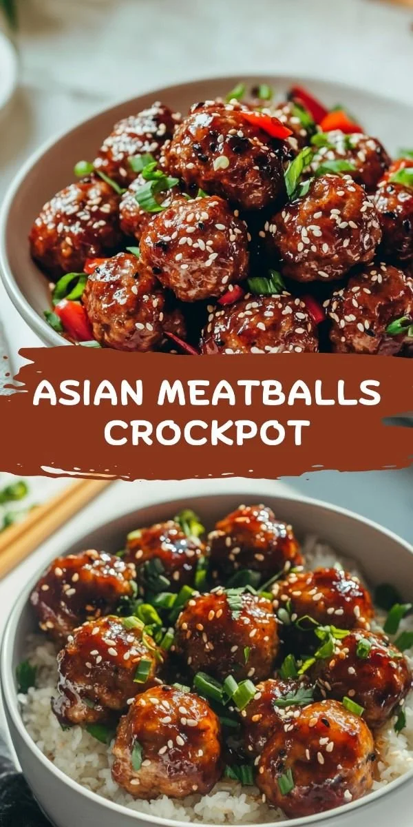 Delicious Asian meatballs in a crockpot ready to serve