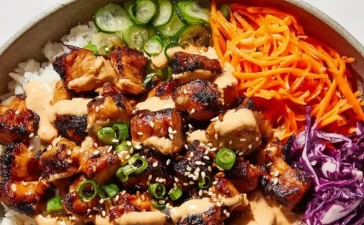Delicious Korean BBQ Chicken Bowls ready in 20 minutes, better than takeout.