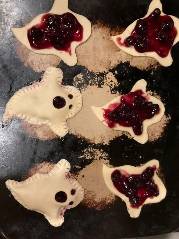 Boo Berry ghosts depicted in a Halloween-themed decoration
