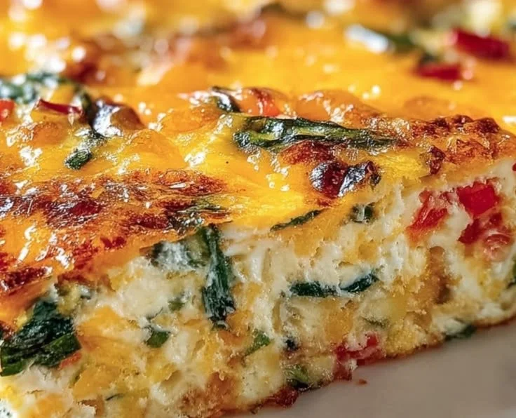 Delicious cottage cheese bake served in a dish, high-protein comfort food.