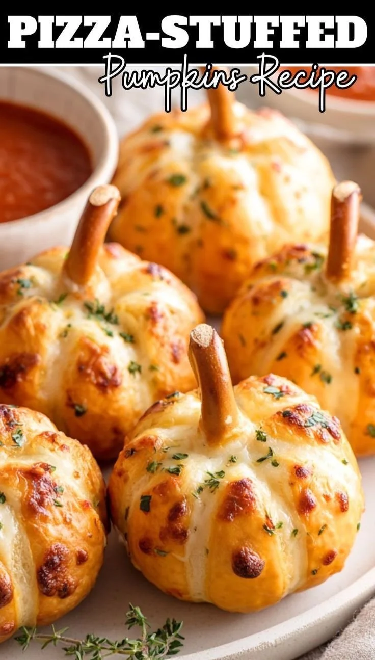 Pizza-stuffed pumpkins recipe for a festive Halloween dinner