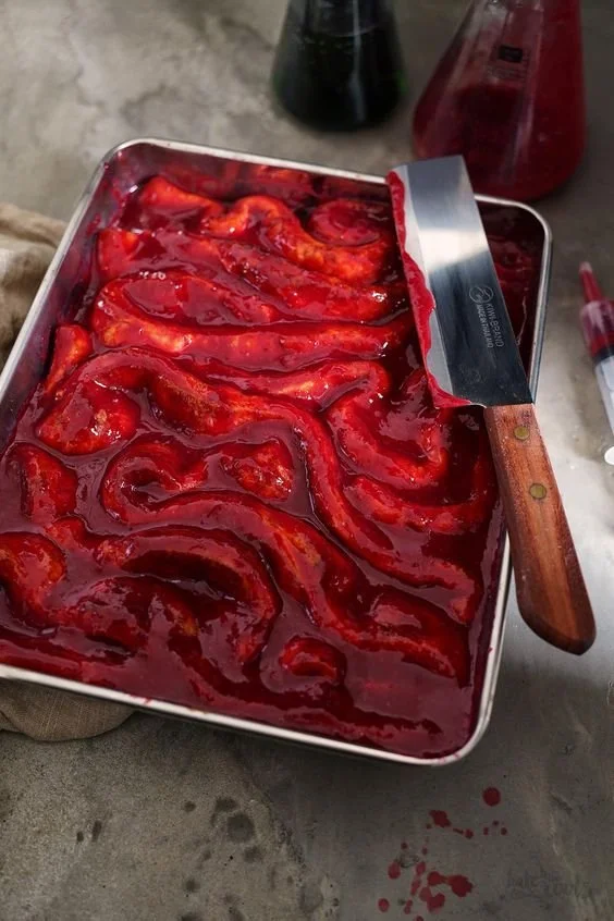 Halloween Bloody Intestines Cinnamon Rolls recipe for spooky treats