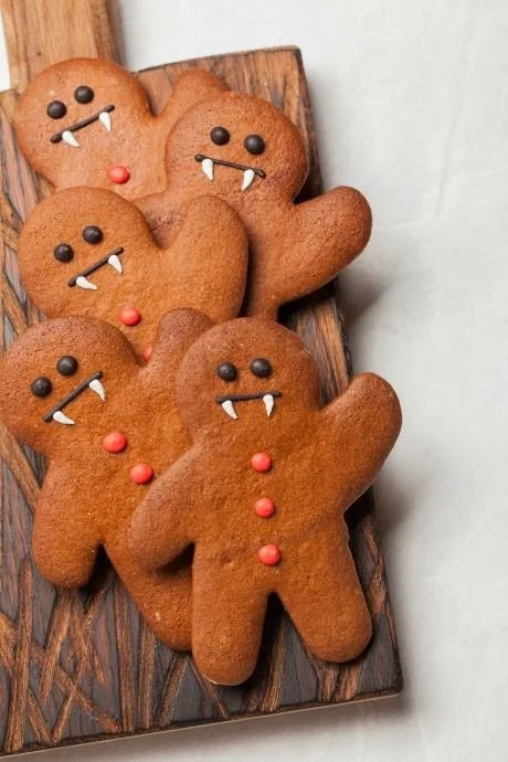 Colorful and spooky Halloween desserts on a festive table
