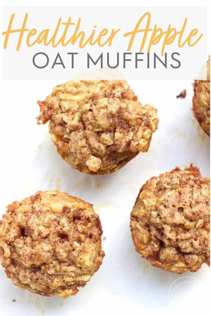 Healthy apple cinnamon oatmeal muffins baked to perfection.