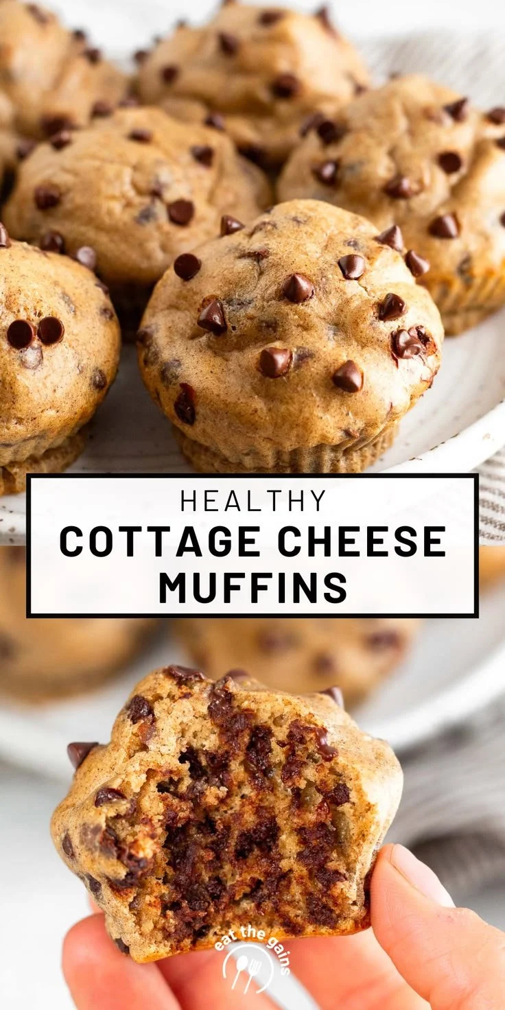 Healthy high protein cottage cheese muffins fresh out of the oven