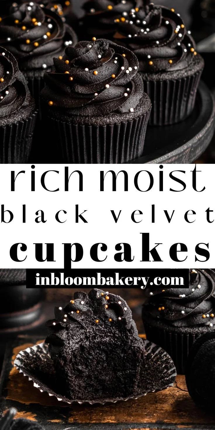 Delicious Black Velvet Cupcakes from In Bloom Bakery, elegantly frosted and ready to enjoy.