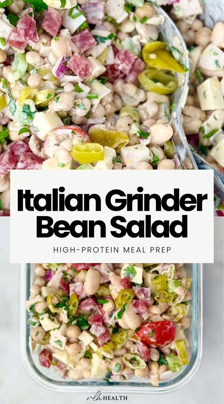 Delicious Italian Grinder Bean Salad with fresh ingredients and vibrant colors