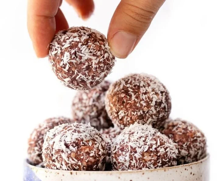 No Bake Cherry Pie Energy Balls healthy snack recipe
